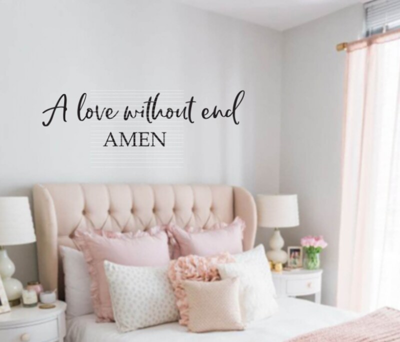 Wall Art Decor Decal - Bedroom - A Love without end AMEN - Decals - 6453 Wedding Gifts